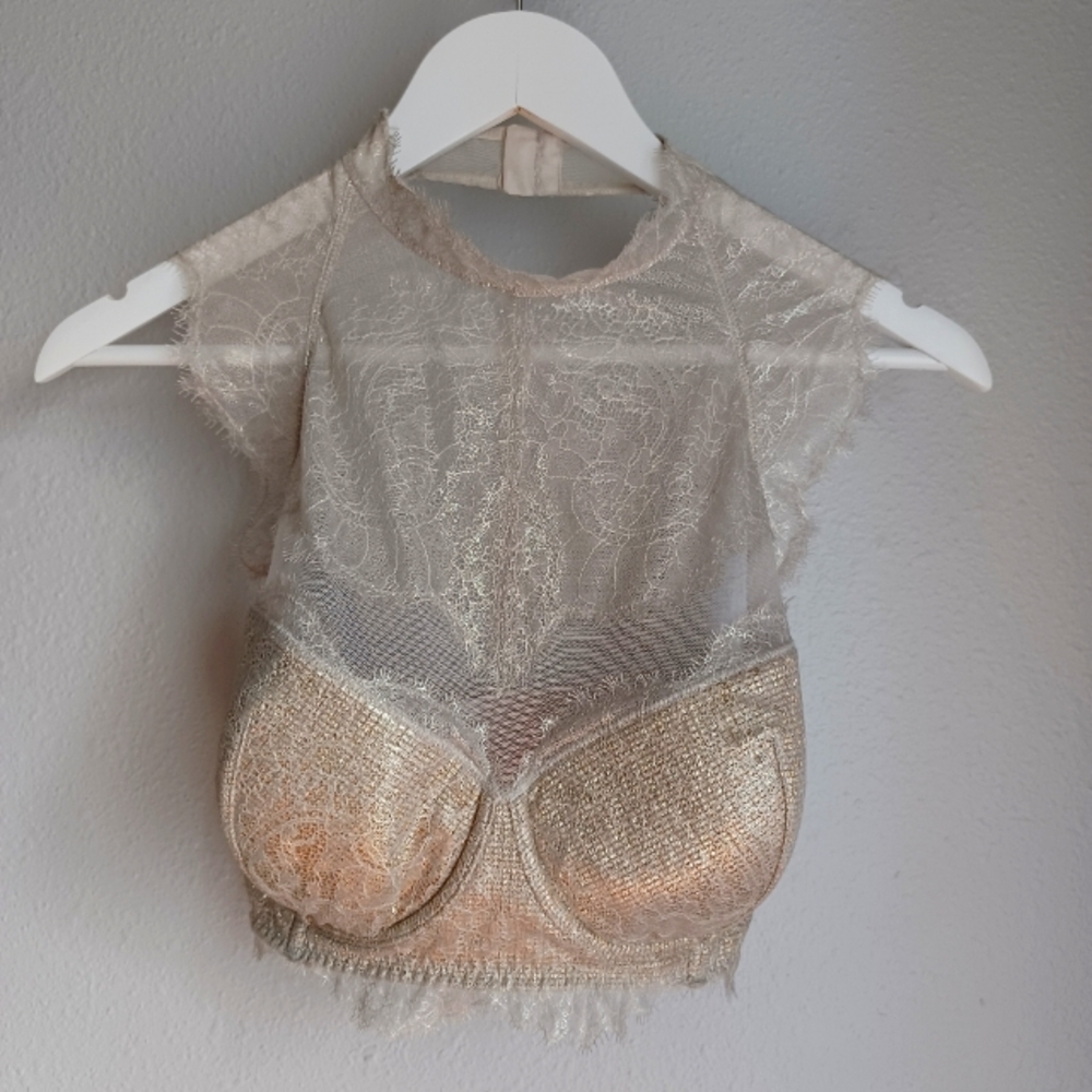 Victoria Secret camisole bra metallic 34 F (DDD)